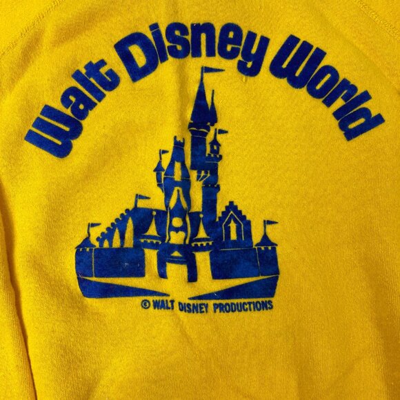 Walt Disney World 60s 70s  Yellow Sweatshirt Size Large 42-44 VIntage - Picture 3 of 5